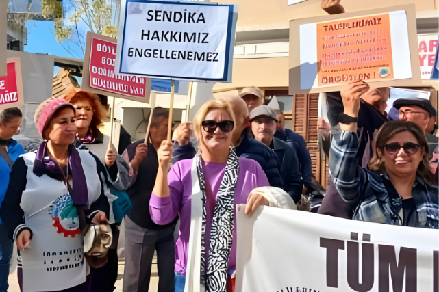 Seferihisar’da seslerini yükselten Tüm Emekliler Sendikası üyeleri, hazırlanan yeni bütçenin