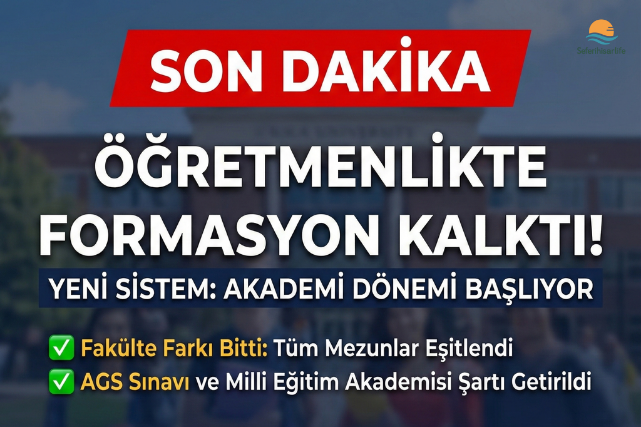 Milli Eğitim Bakanlığı son dakika kararıyla pedagojik formasyonu kaldırdı. Fen-Edebiyat