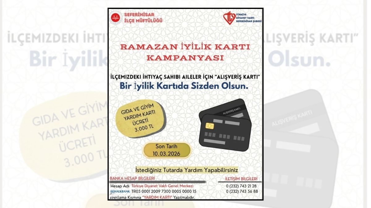 Seferihisar İlçe Müftülüğü ve TDV Seferihisar Şubesi, ihtiyaç sahipleri için