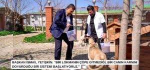 Seferihisar Belediyesi, kurduğu mama kompost makinesiyle atık yemekleri sokak hayvanları